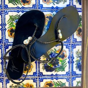 GIUSEPPE ZANOTTI Crystal Thong Sandals